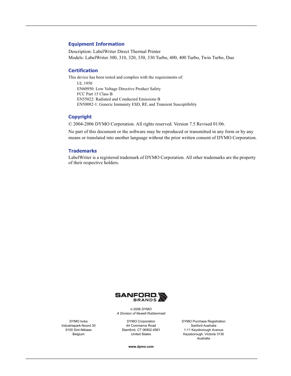 Dymo LabelWriter 400 Turbo User Manual | Page 2 / 54