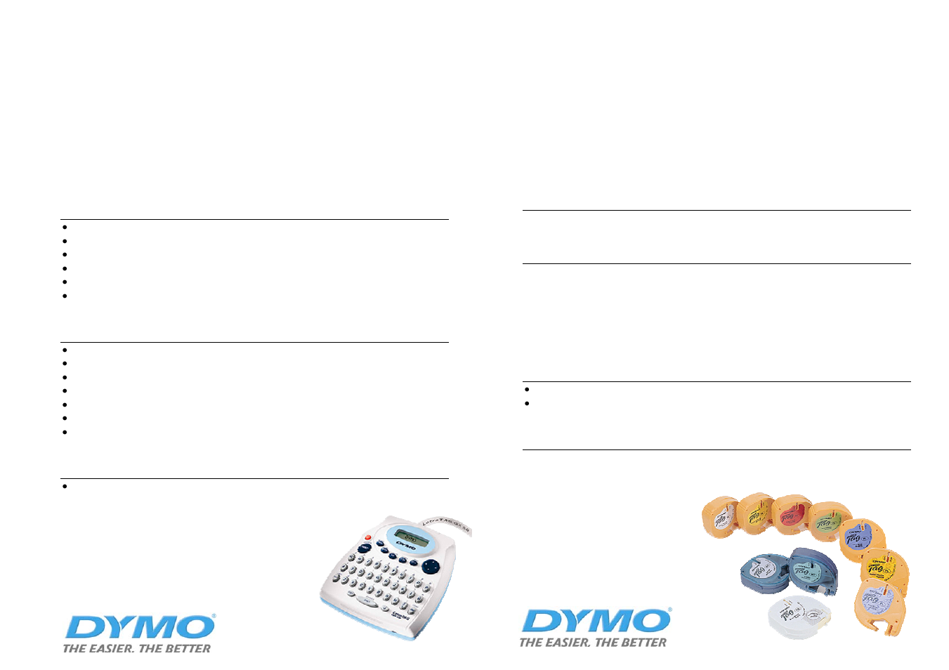 Letratag qx50, Letratag tapes | Dymo SD17293 User Manual | Page 2 / 8