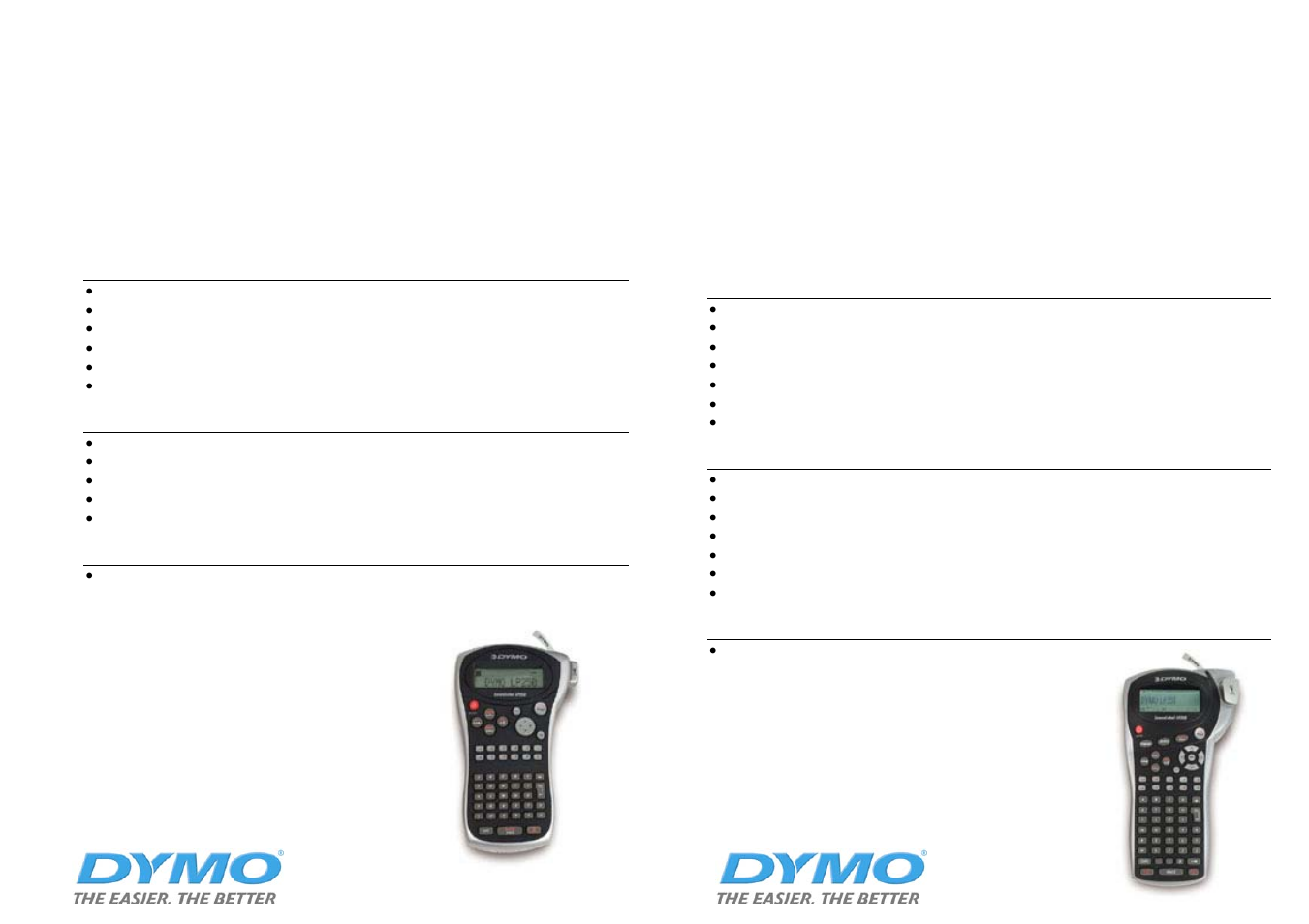 Labelpoint 250, Labelpoint 350 | Dymo SD17293 User Manual | Page 6 / 8