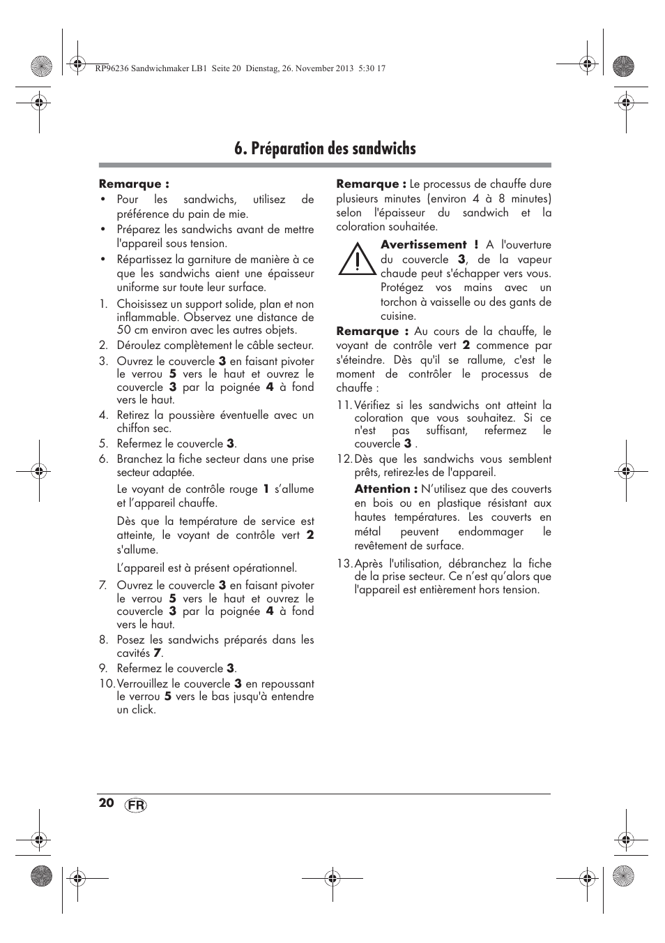 Préparation des sandwichs | Silvercrest SSWMD 750 A1 User Manual | Page 22 / 58