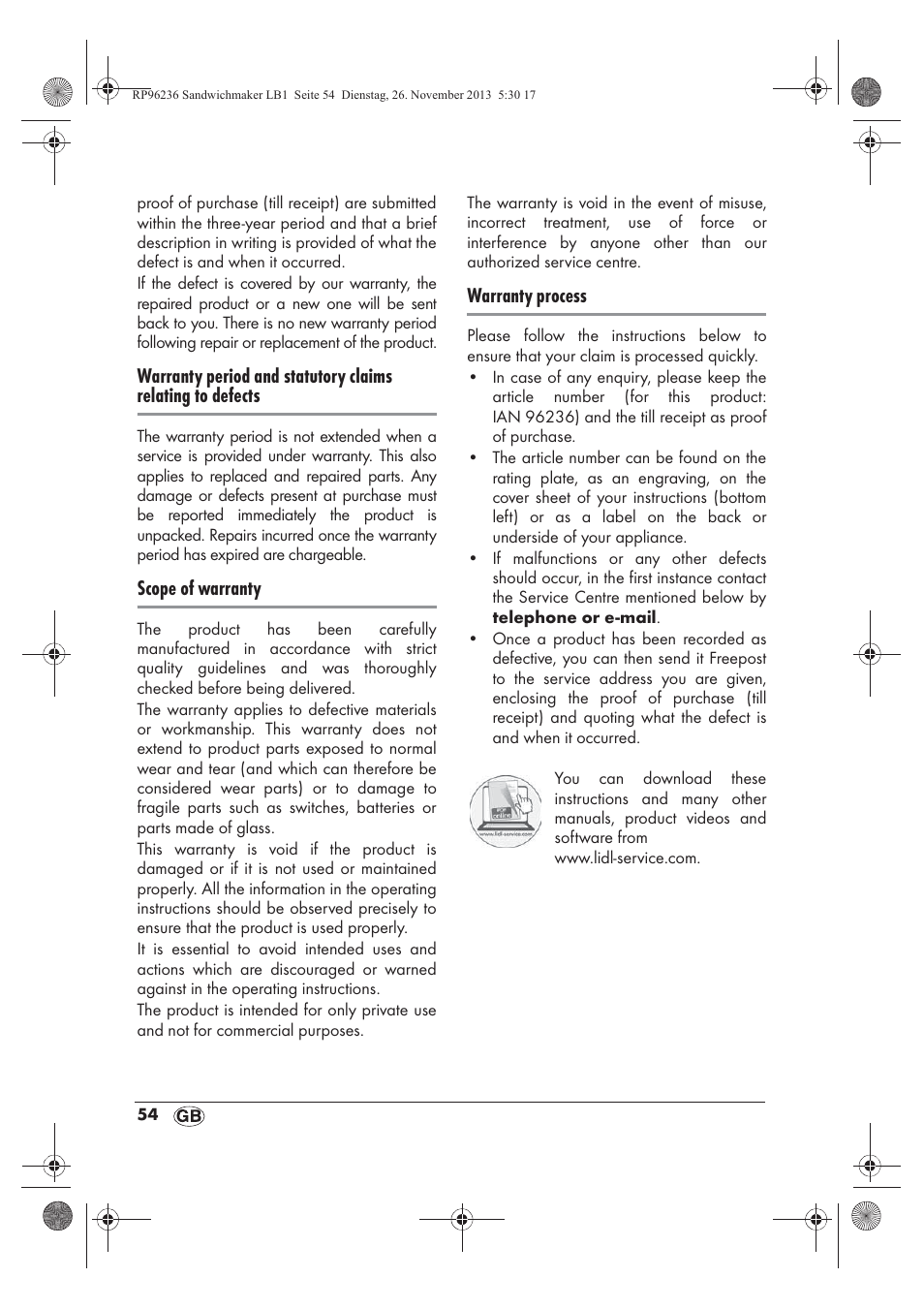 Scope of warranty, Warranty process | Silvercrest SSWMD 750 A1 User Manual | Page 56 / 58