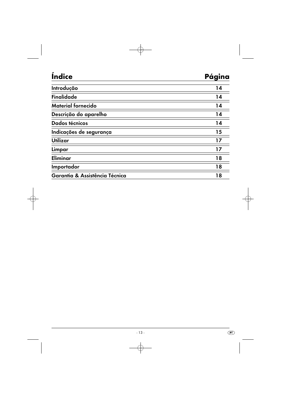 Índice página | Silvercrest SPCM 1200 B1 User Manual | Page 16 / 34