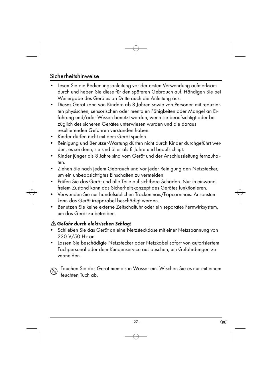 Sicherheitshinweise | Silvercrest SPCM 1200 B1 User Manual | Page 30 / 34