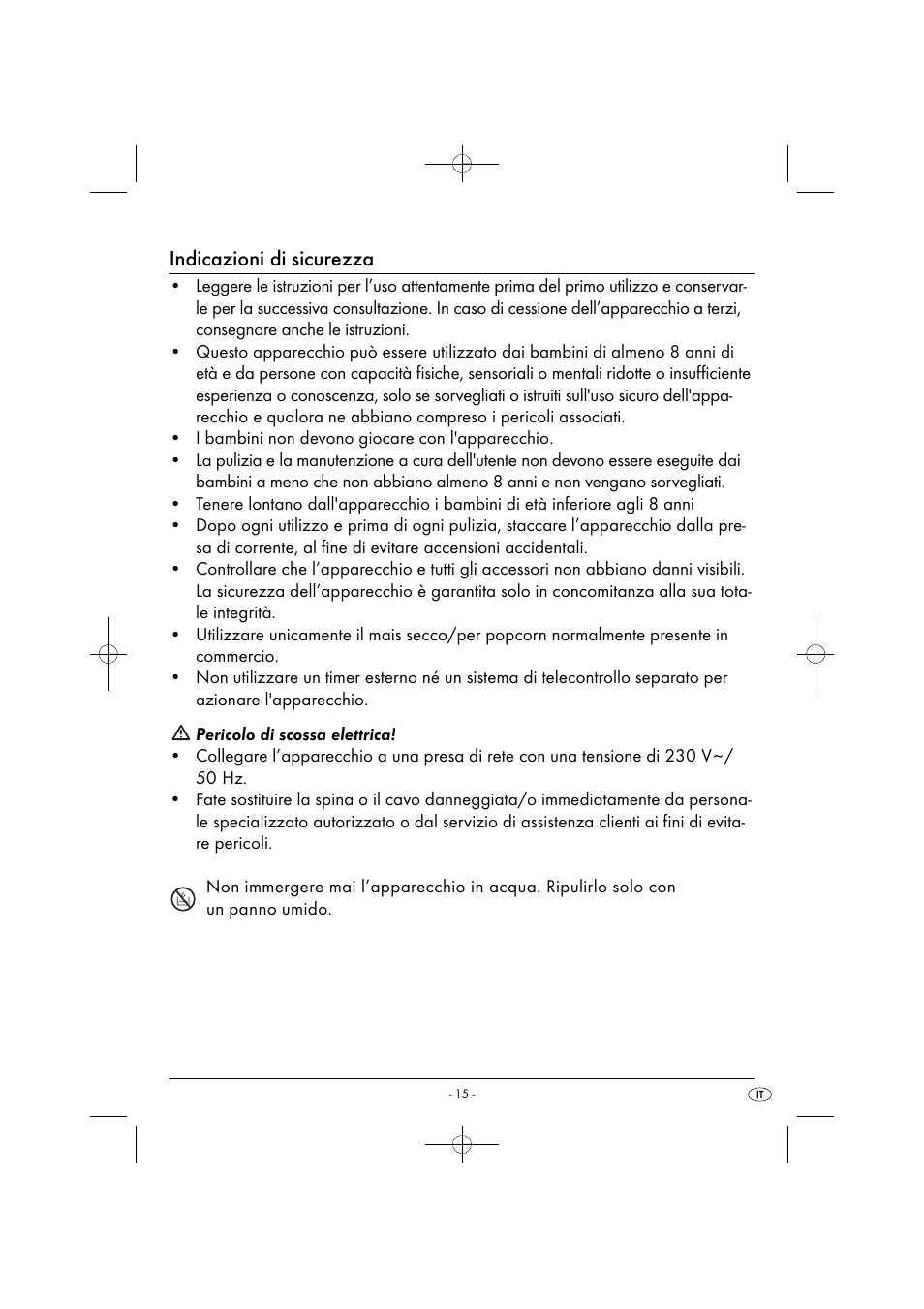 Indicazioni di sicurezza | Silvercrest SPCM 1200 B1 User Manual | Page 18 / 28