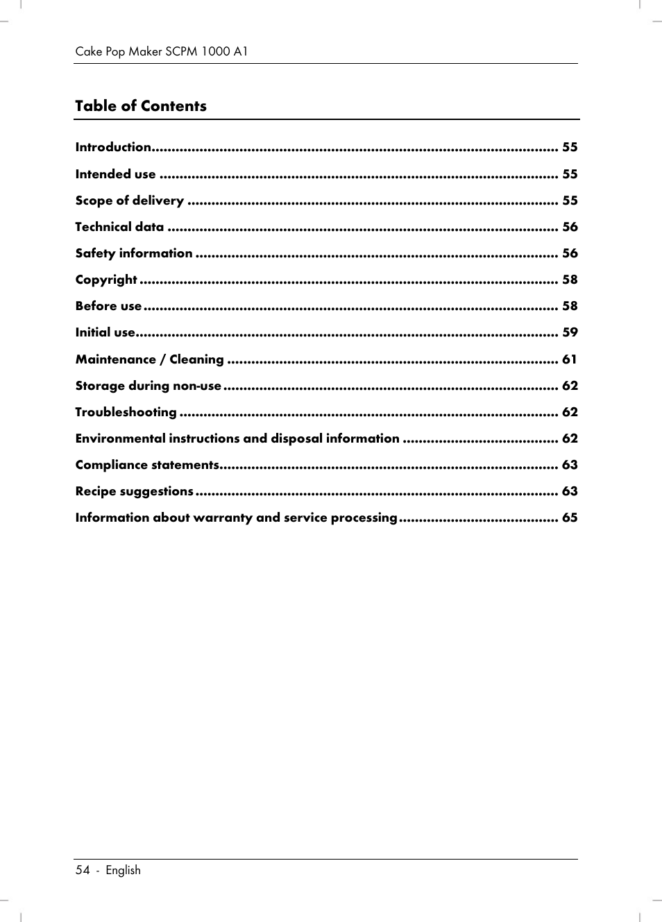 Silvercrest SCPM 1000 A1 User Manual | Page 56 / 70