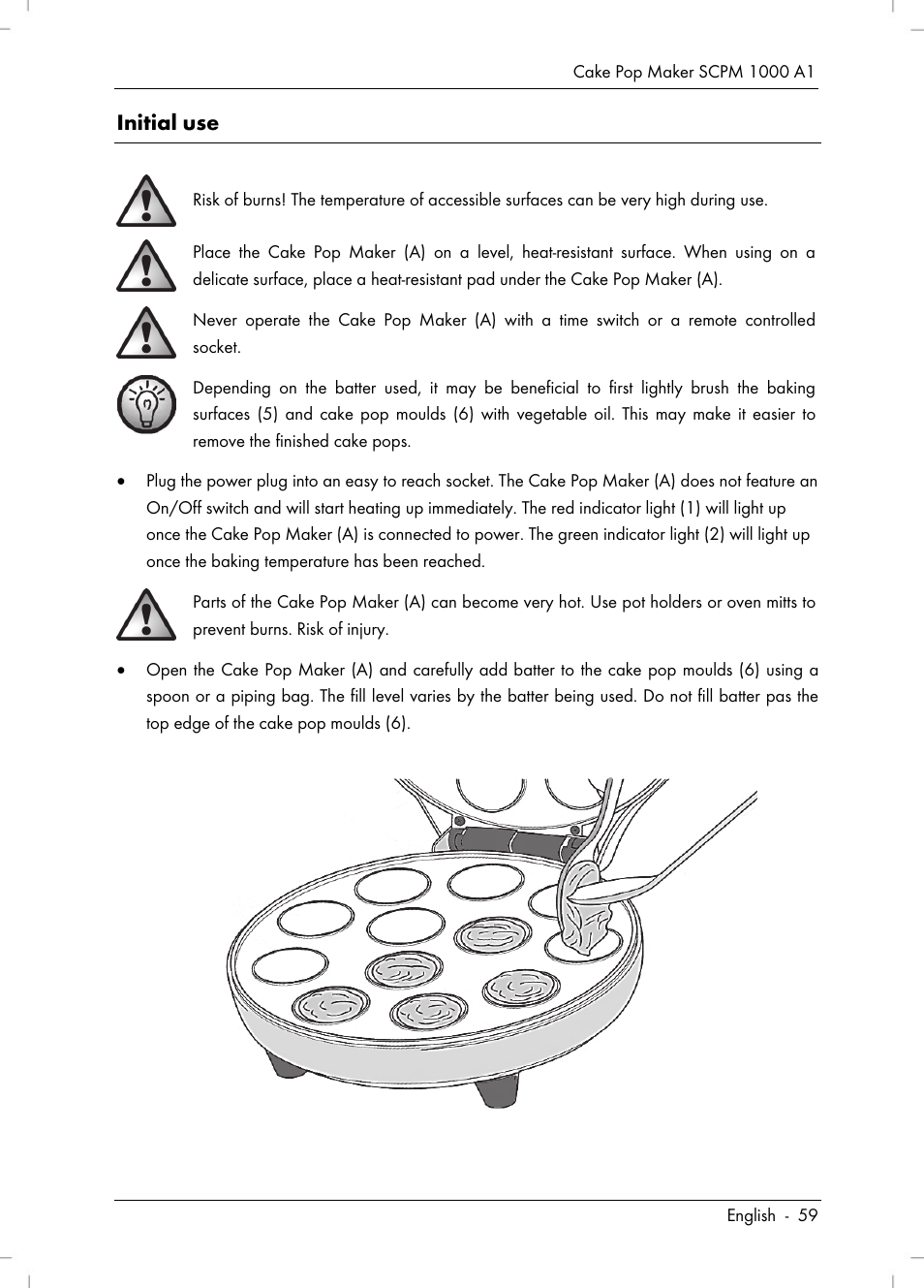 Initial use | Silvercrest SCPM 1000 A1 User Manual | Page 61 / 70