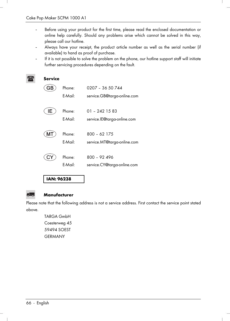 Silvercrest SCPM 1000 A1 User Manual | Page 68 / 70