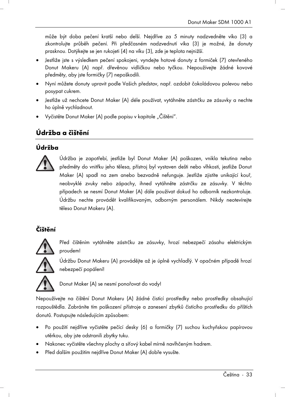 Údržba a čištění | Silvercrest SDM 1000 A1 User Manual | Page 35 / 68