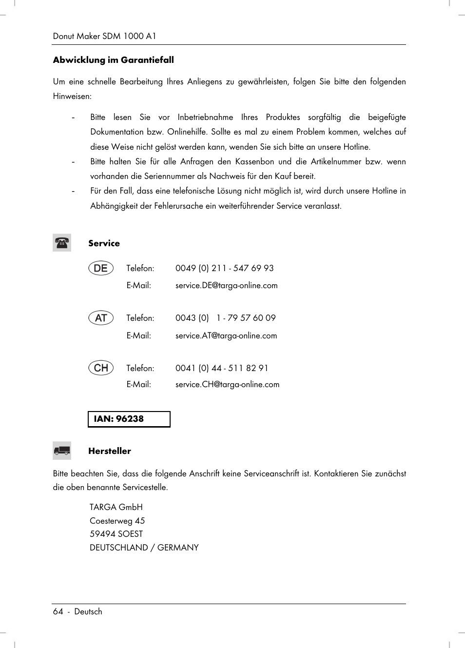 Silvercrest SDM 1000 A1 User Manual | Page 66 / 68