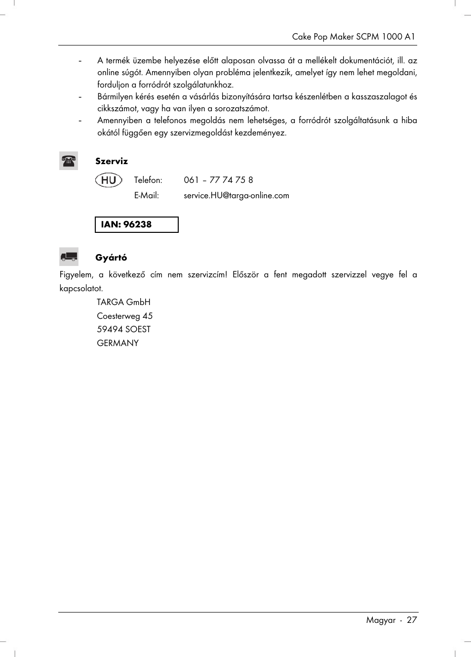 Silvercrest SCPM 1000 A1 User Manual | Page 29 / 70