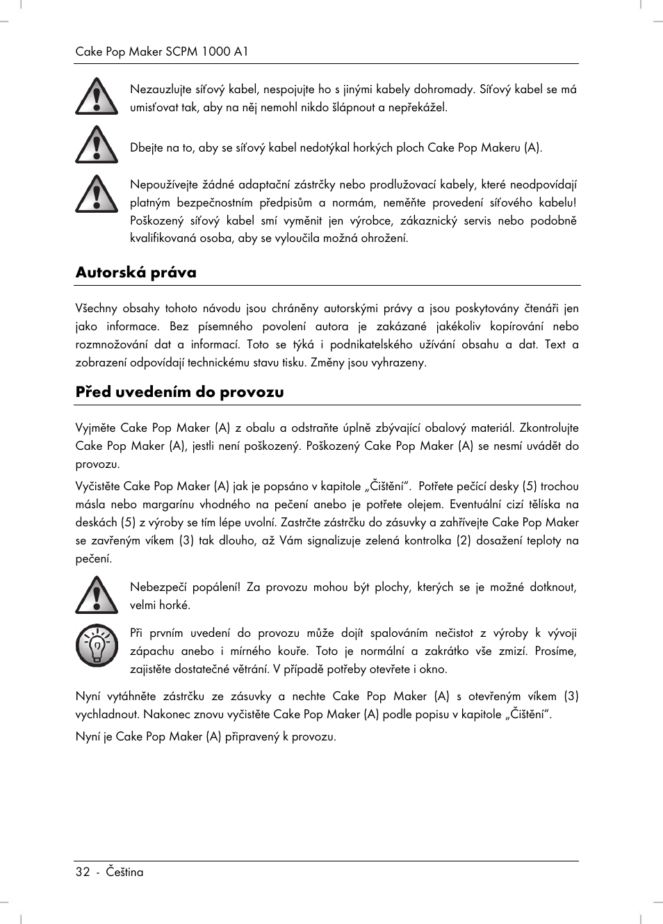 Autorská práva, Před uvedením do provozu | Silvercrest SCPM 1000 A1 User Manual | Page 34 / 70