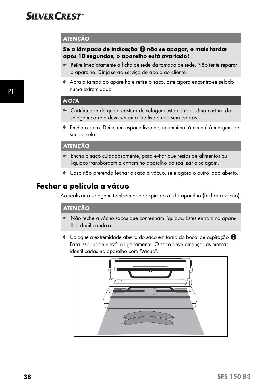 Fechar a película a vácuo | Silvercrest SFS 150 B3 User Manual | Page 41 / 74