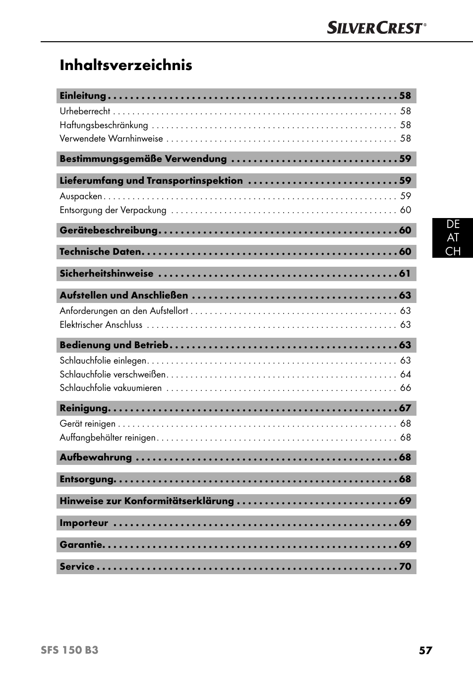 Silvercrest SFS 150 B3 User Manual | Page 60 / 74