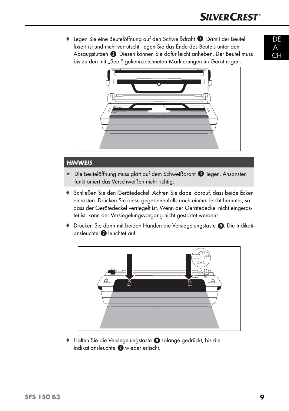 De at ch | Silvercrest SFS 150 B3 User Manual | Page 12 / 73