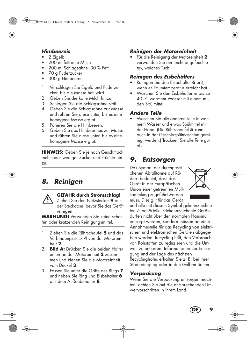 Reinigen, Entsorgen | Silvercrest SECM 12 A1 User Manual | Page 11 / 58