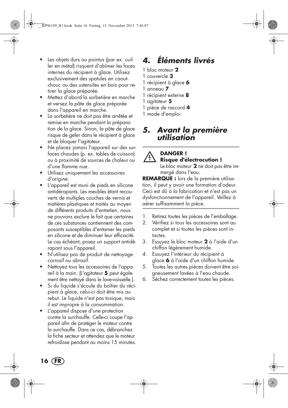 Éléments livrés, Avant la première utilisation | Silvercrest SECM 12 A1 User Manual | Page 18 / 58