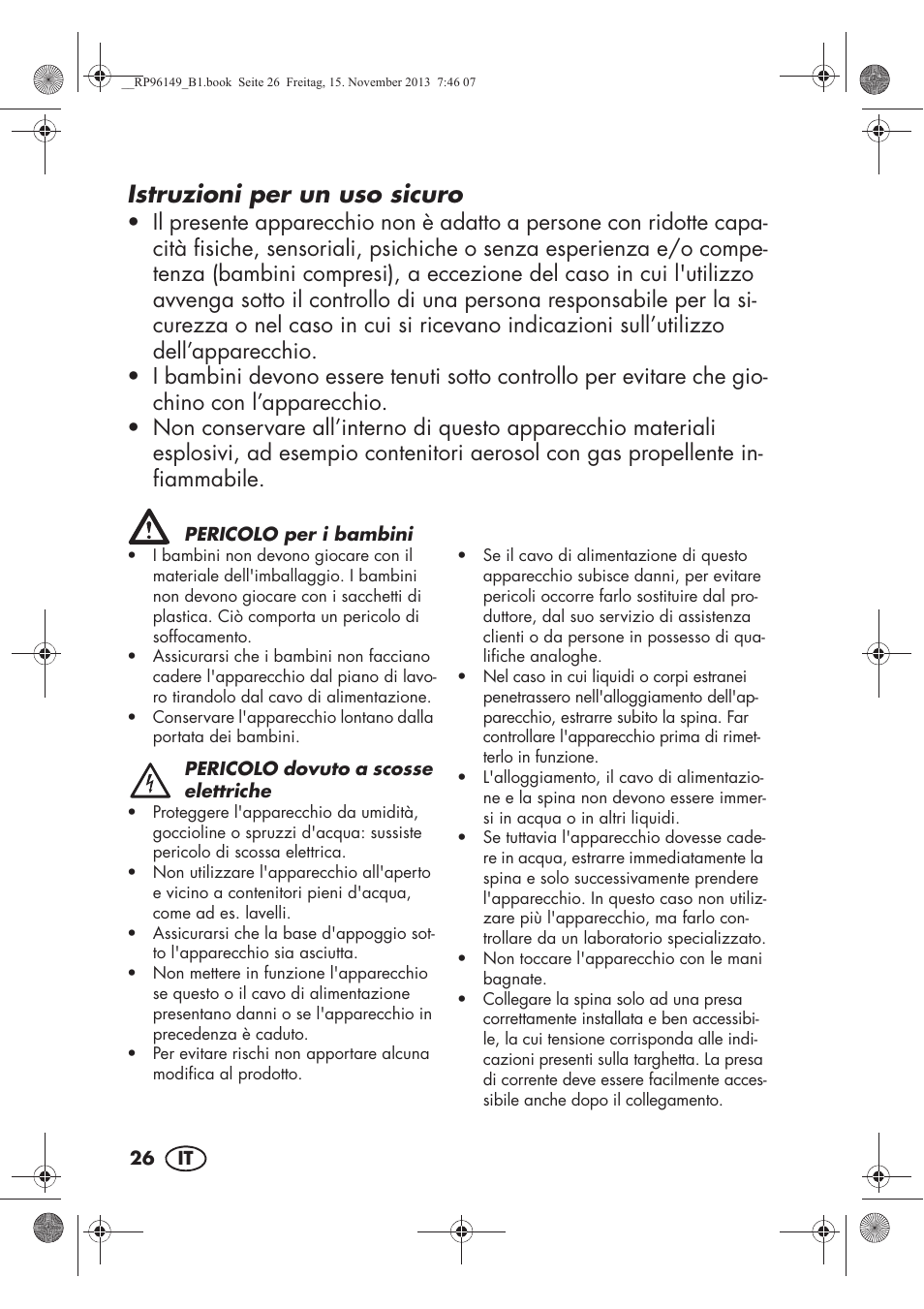 Istruzioni per un uso sicuro | Silvercrest SECM 12 A1 User Manual | Page 28 / 58