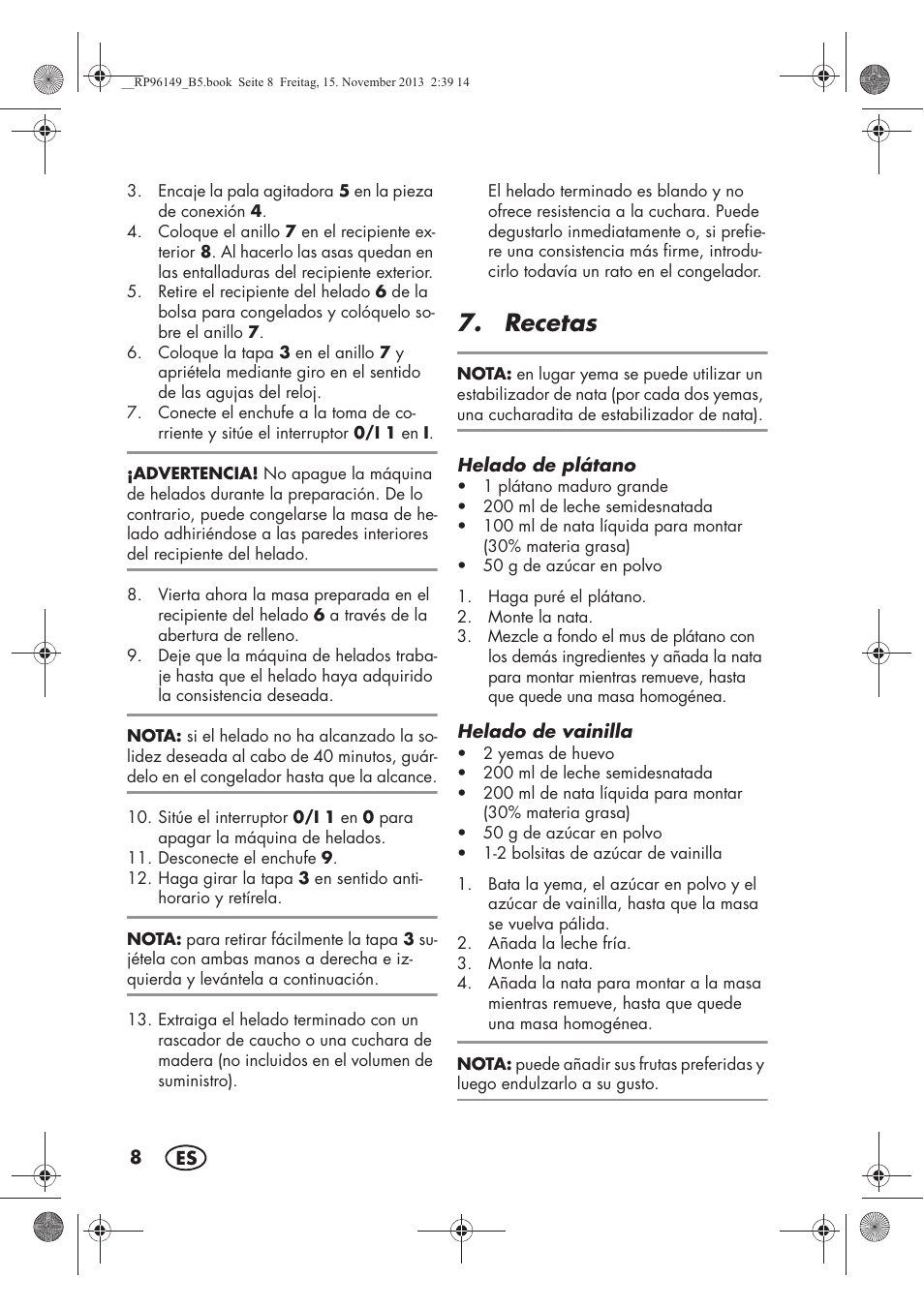 Recetas | Silvercrest SECM 12 A1 User Manual | Page 10 / 62