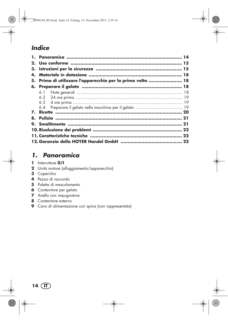 Indice, Panoramica | Silvercrest SECM 12 A1 User Manual | Page 16 / 62