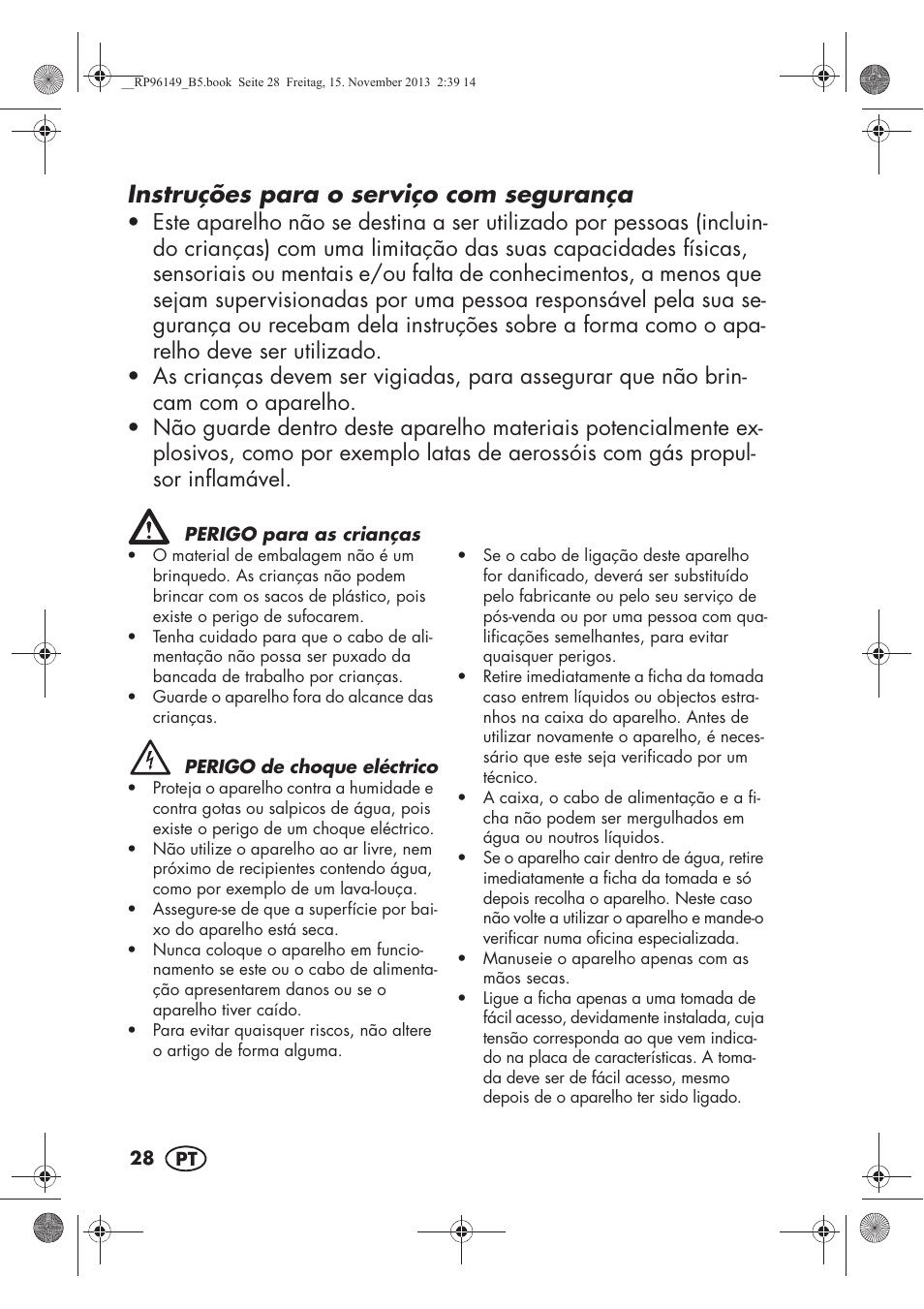 Instruções para o serviço com segurança | Silvercrest SECM 12 A1 User Manual | Page 30 / 62