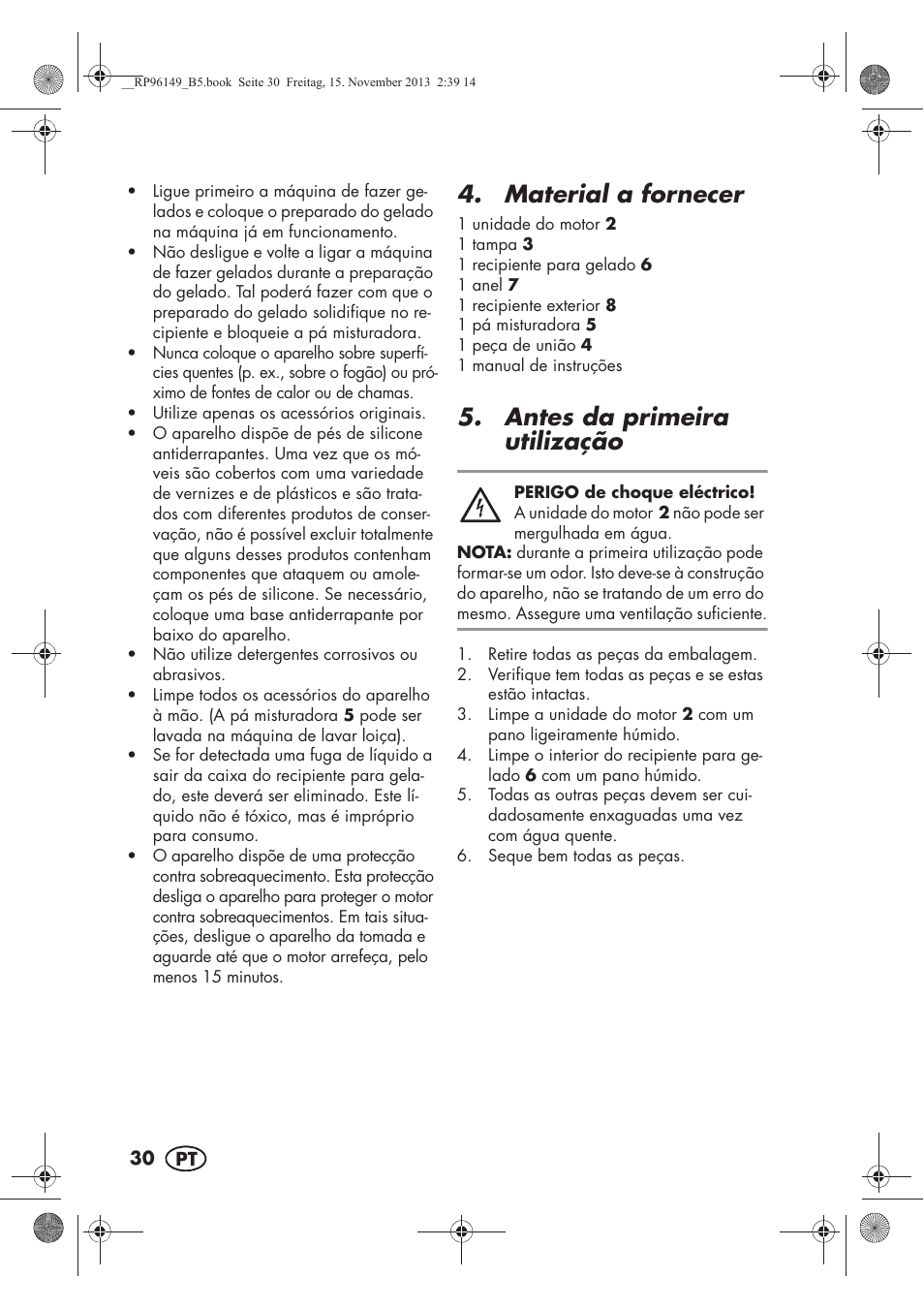 Material a fornecer, Antes da primeira utilização | Silvercrest SECM 12 A1 User Manual | Page 32 / 62