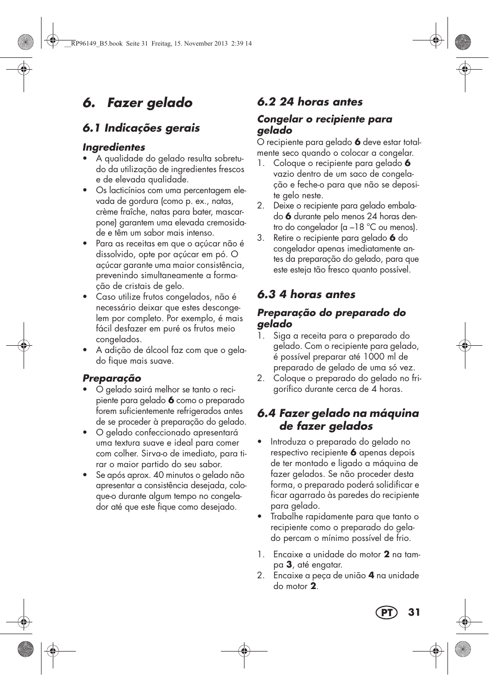 Fazer gelado | Silvercrest SECM 12 A1 User Manual | Page 33 / 62