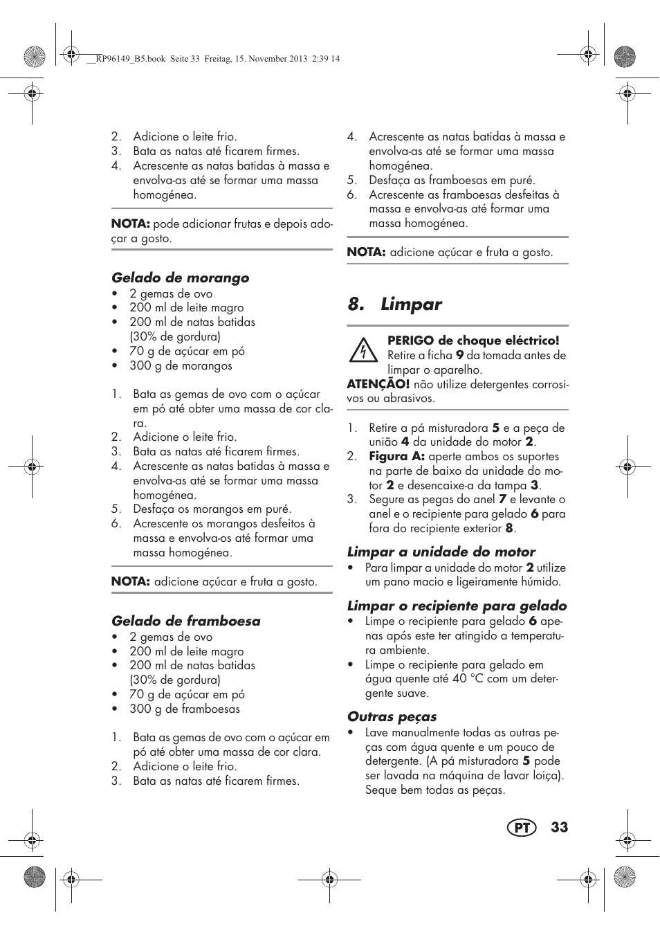 Limpar | Silvercrest SECM 12 A1 User Manual | Page 35 / 62