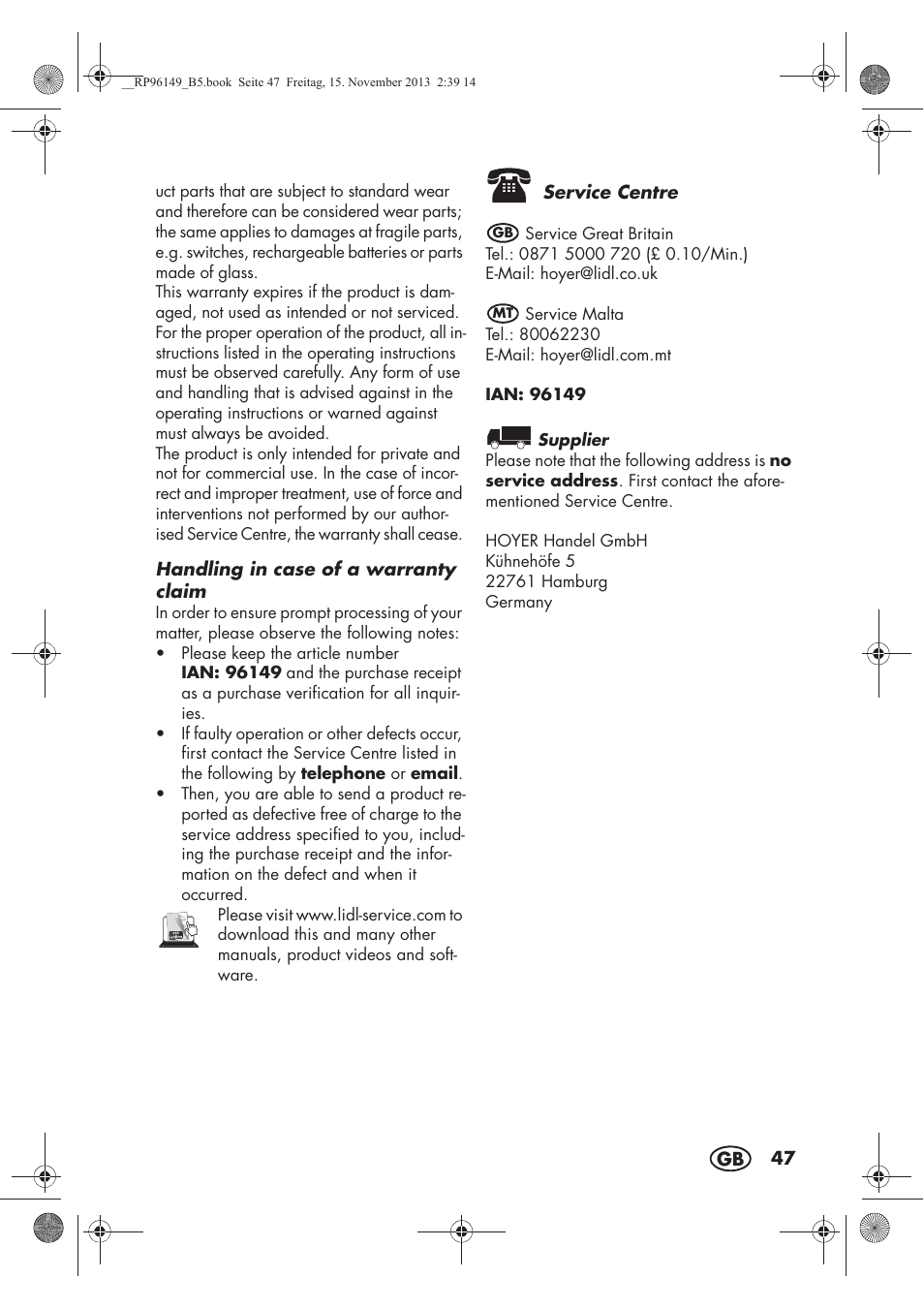 Silvercrest SECM 12 A1 User Manual | Page 49 / 62