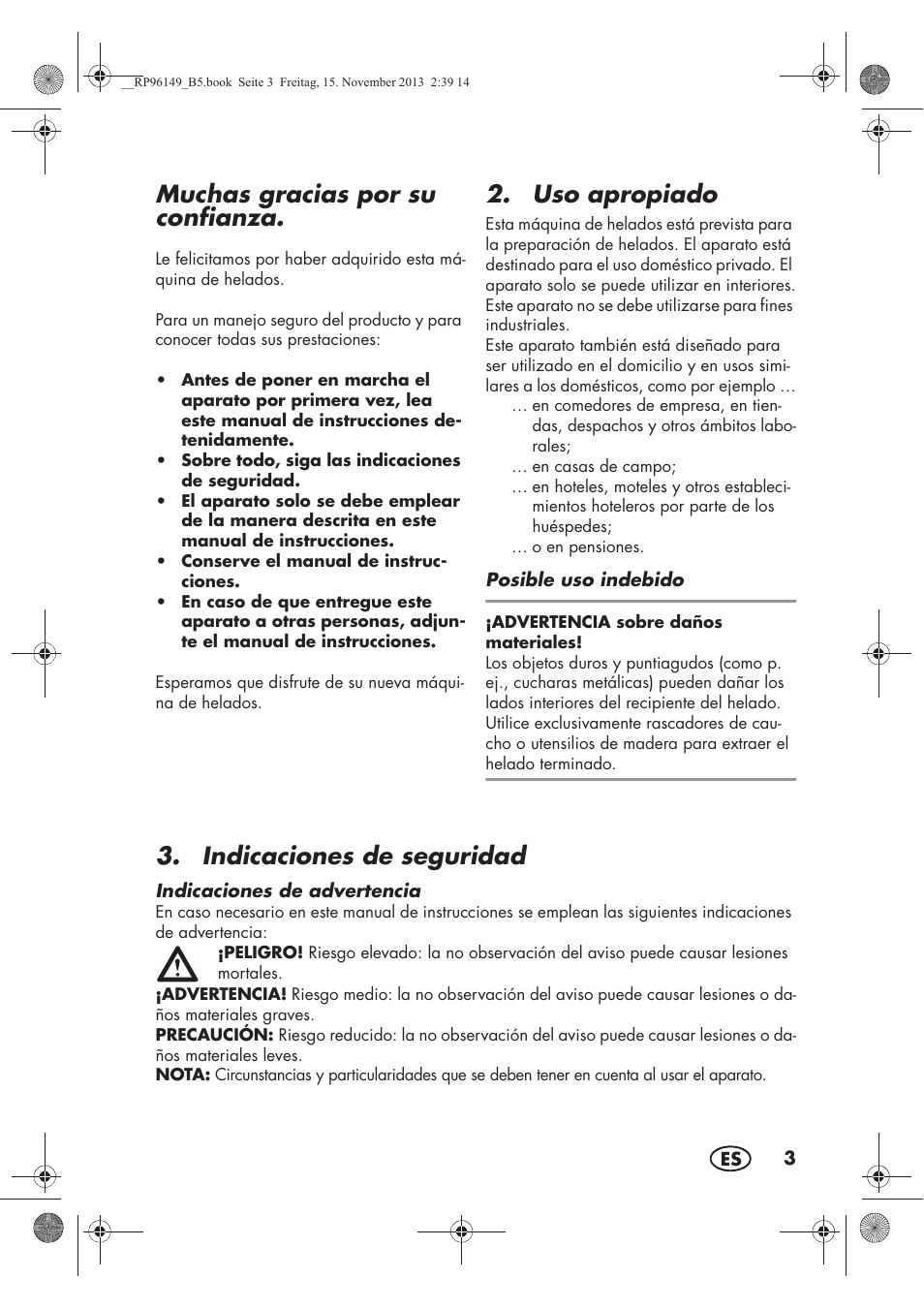 Muchas gracias por su confianza, Uso apropiado, Indicaciones de seguridad | Silvercrest SECM 12 A1 User Manual | Page 5 / 62