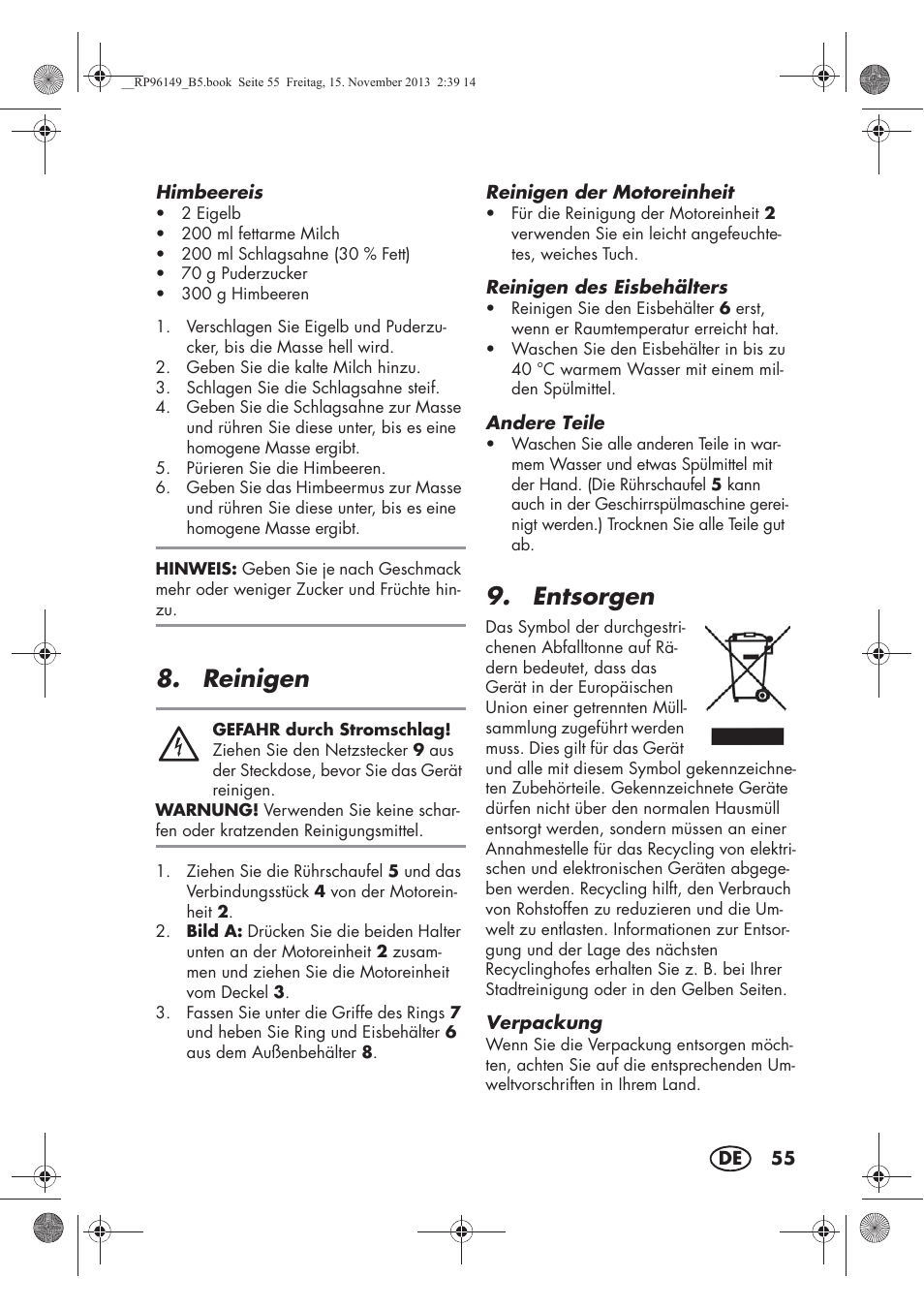 Reinigen, Entsorgen | Silvercrest SECM 12 A1 User Manual | Page 57 / 62