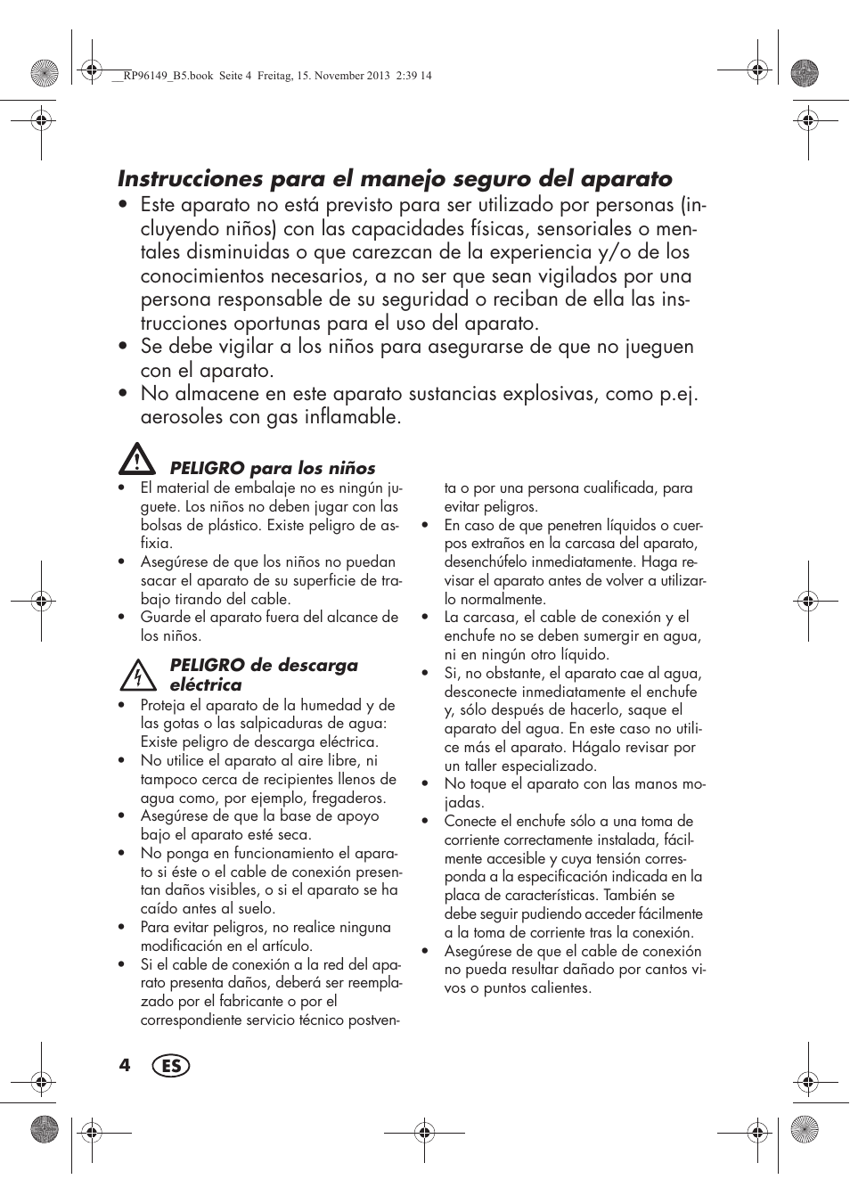 Instrucciones para el manejo seguro del aparato | Silvercrest SECM 12 A1 User Manual | Page 6 / 62