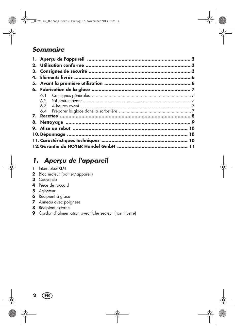 Sommaire, Aperçu de l'appareil | Silvercrest SECM 12 A1 User Manual | Page 4 / 46