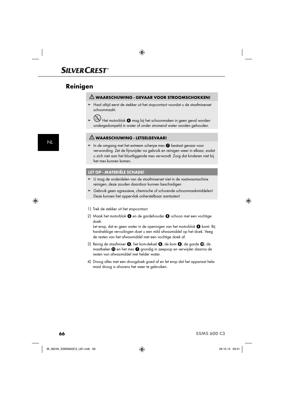 Reinigen | Silvercrest SSMS 600 C3 User Manual | Page 69 / 94