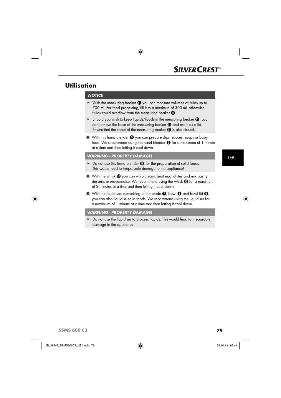 Utilisation | Silvercrest SSMS 600 C3 User Manual | Page 82 / 94