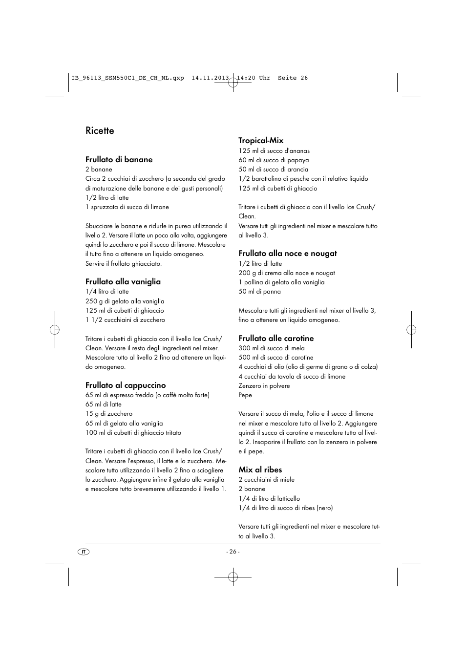 Ricette | Silvercrest SSM 550 C1 User Manual | Page 29 / 53