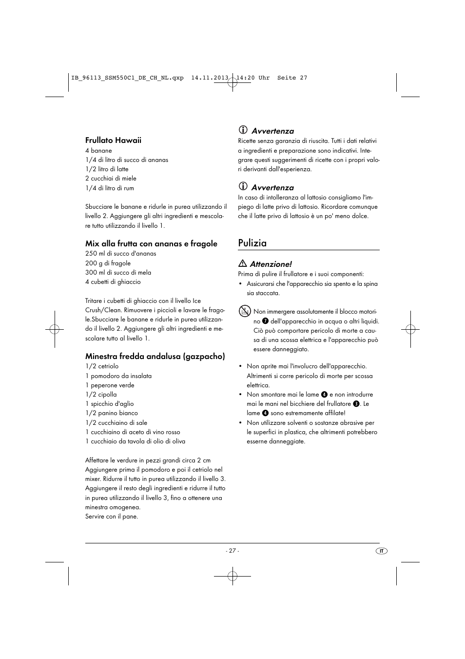 Pulizia | Silvercrest SSM 550 C1 User Manual | Page 30 / 53