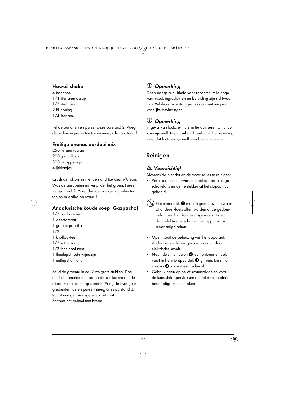 Reinigen | Silvercrest SSM 550 C1 User Manual | Page 40 / 53