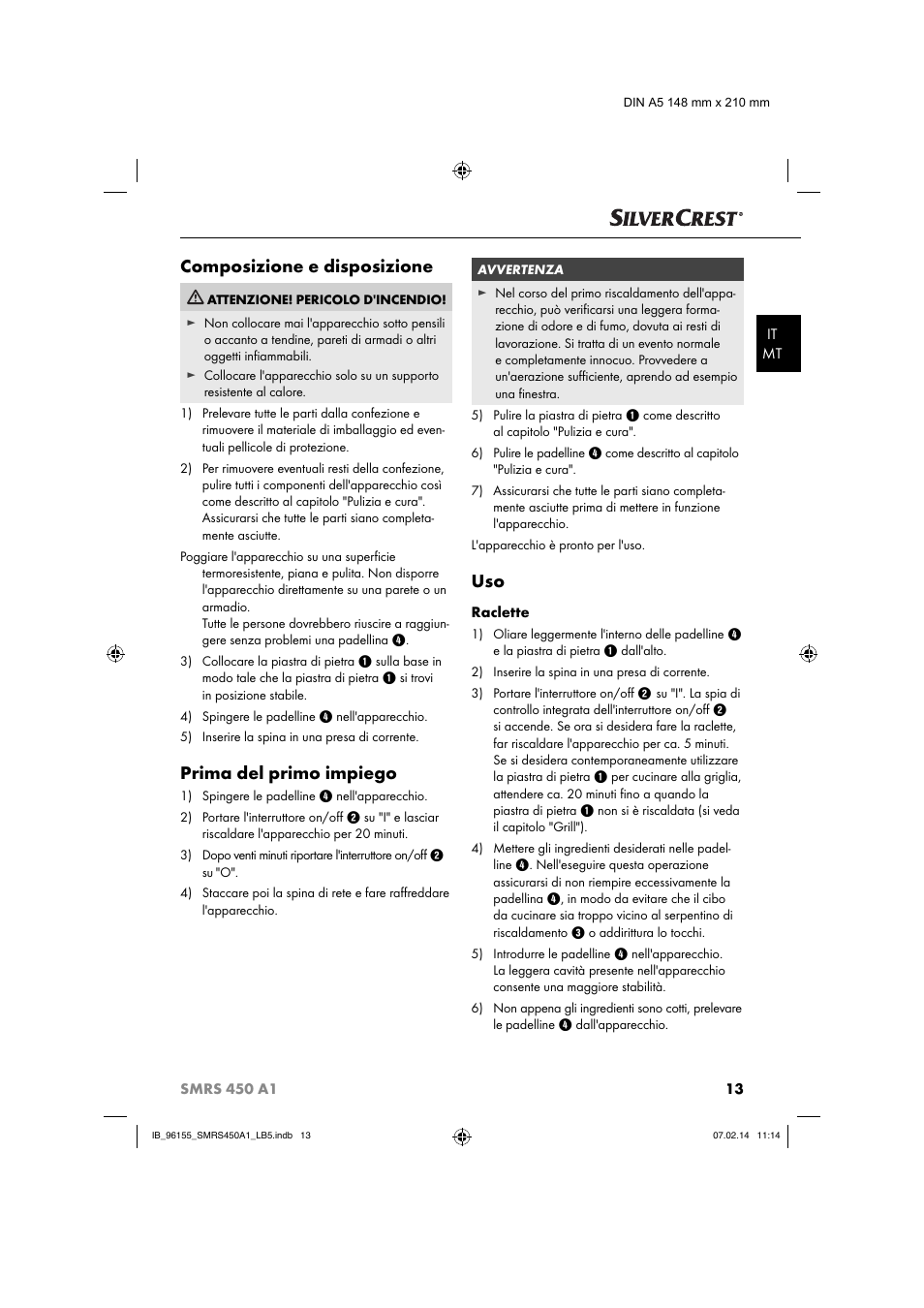 Composizione e disposizione, Prima del primo impiego | Silvercrest SMRS 450 A1 User Manual | Page 16 / 36