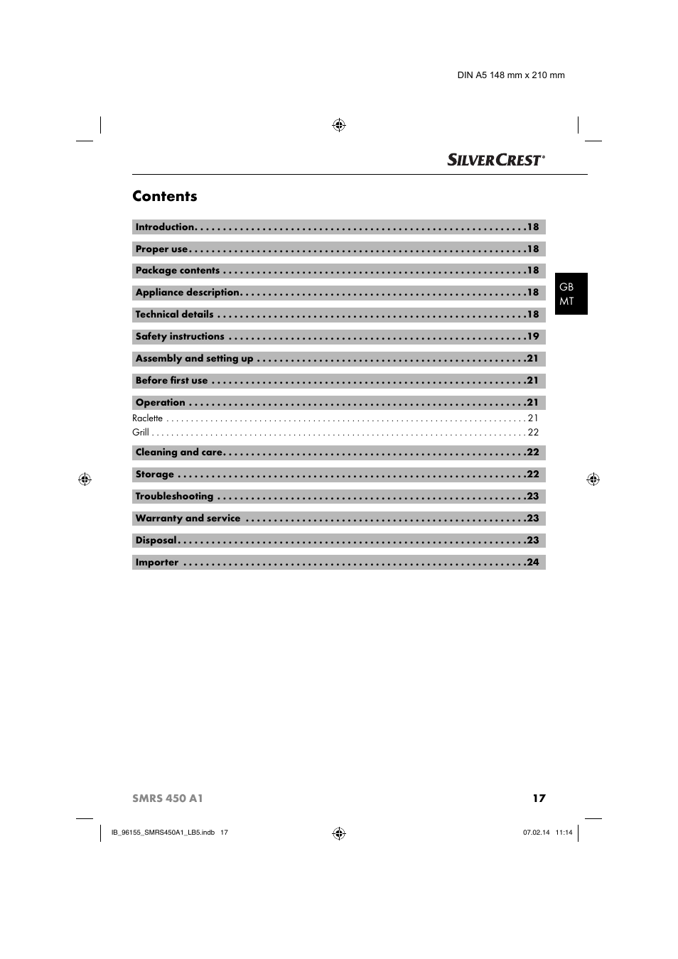 Silvercrest SMRS 450 A1 User Manual | Page 20 / 36