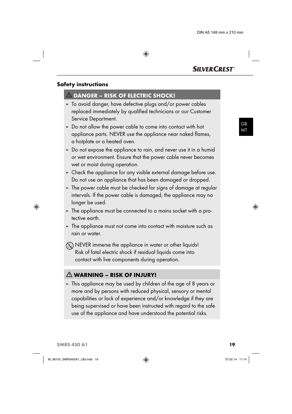 Silvercrest SMRS 450 A1 User Manual | Page 22 / 36