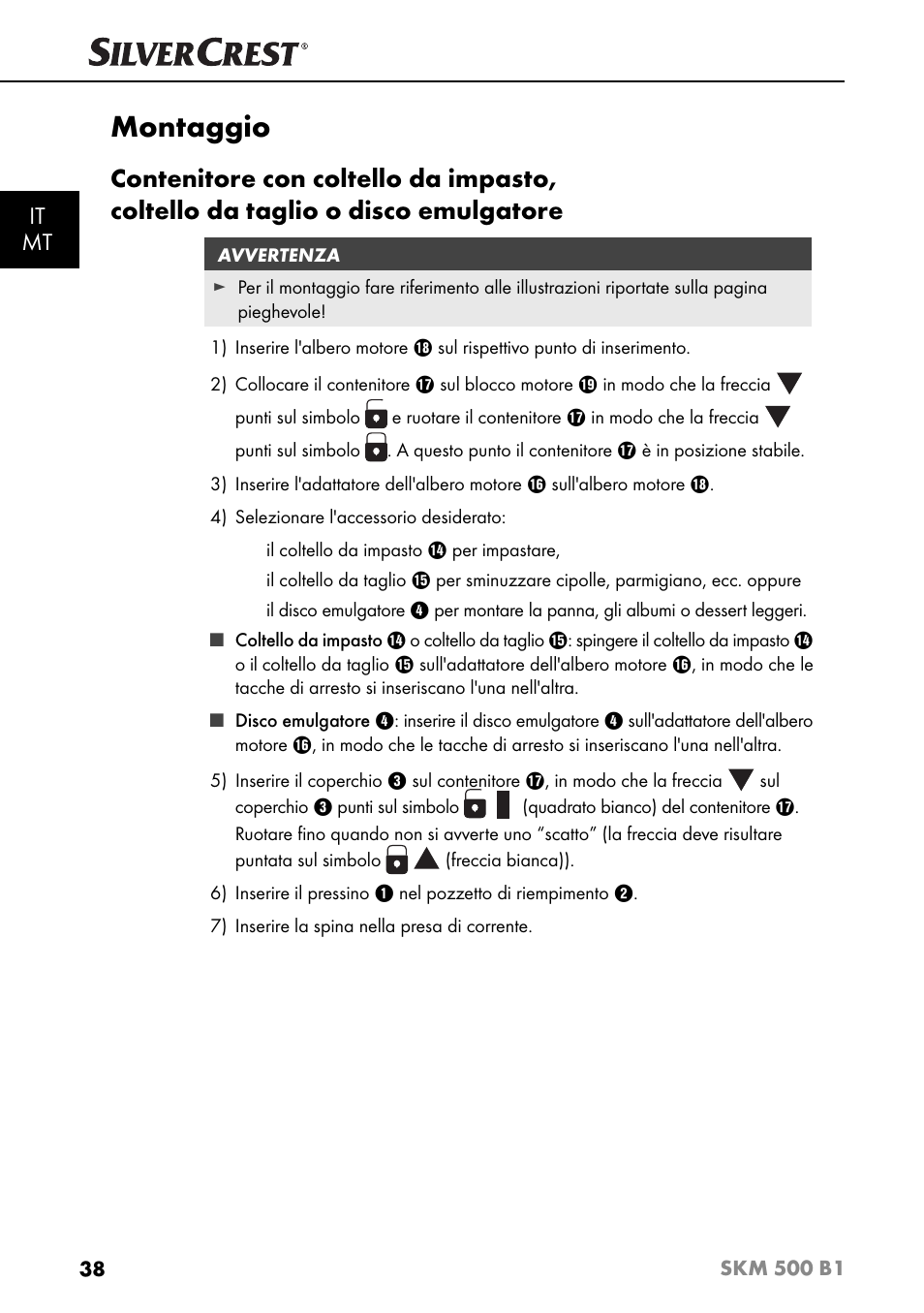 Montaggio, It mt | Silvercrest SKM 500 B1 User Manual | Page 41 / 154