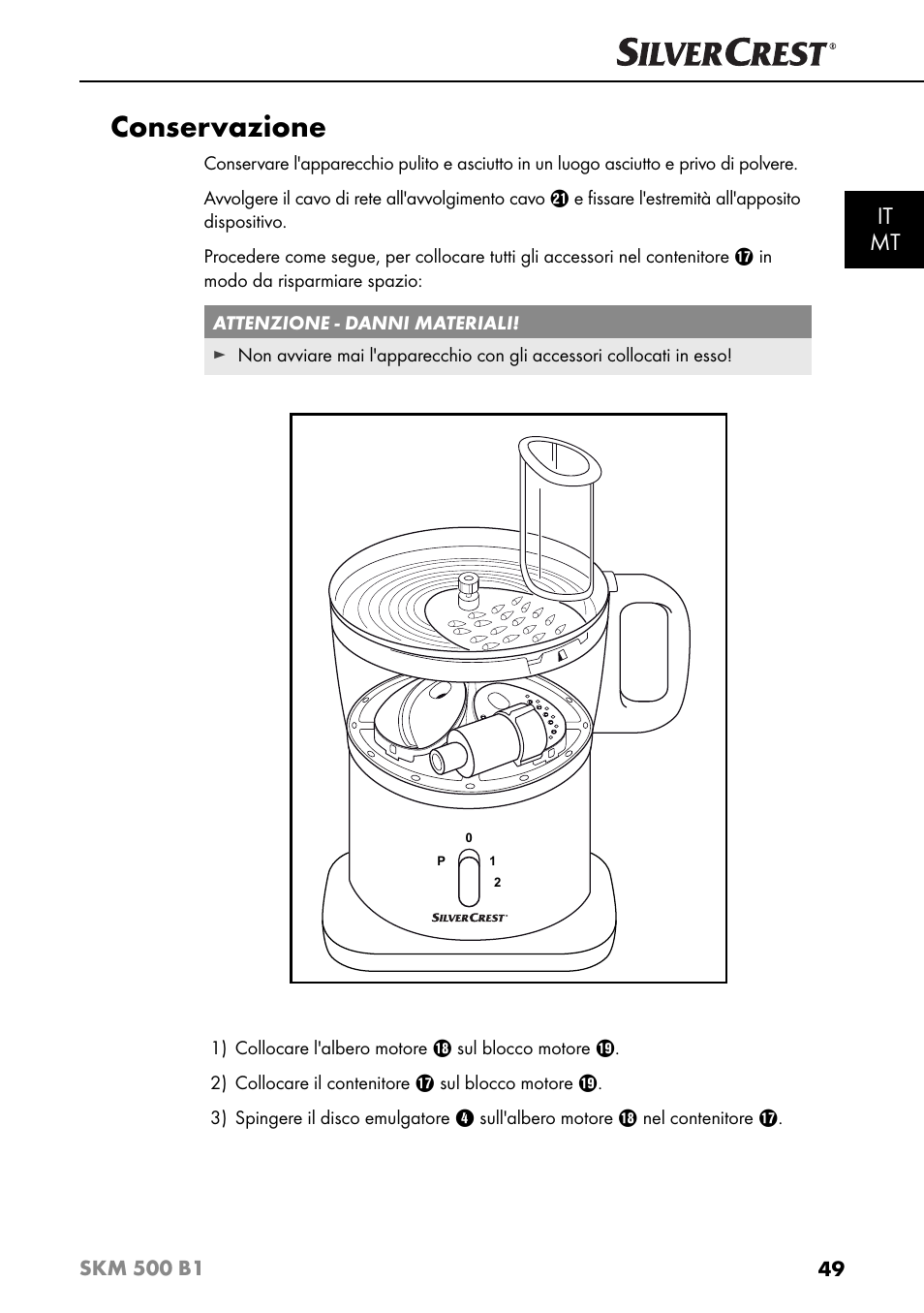 Conservazione, It mt | Silvercrest SKM 500 B1 User Manual | Page 52 / 154