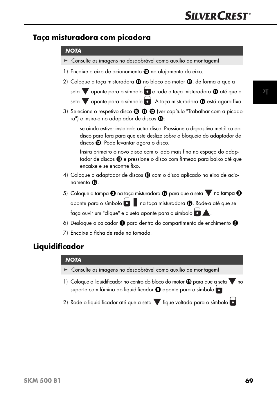 Taça misturadora com picadora, Liquidiﬁ cador | Silvercrest SKM 500 B1 User Manual | Page 72 / 154