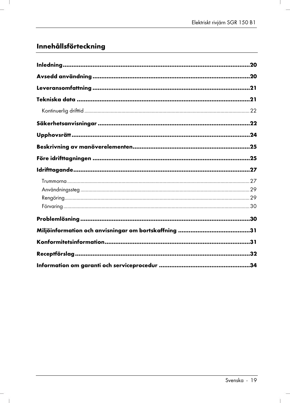 Silvercrest SGR 150 B1 User Manual | Page 21 / 106