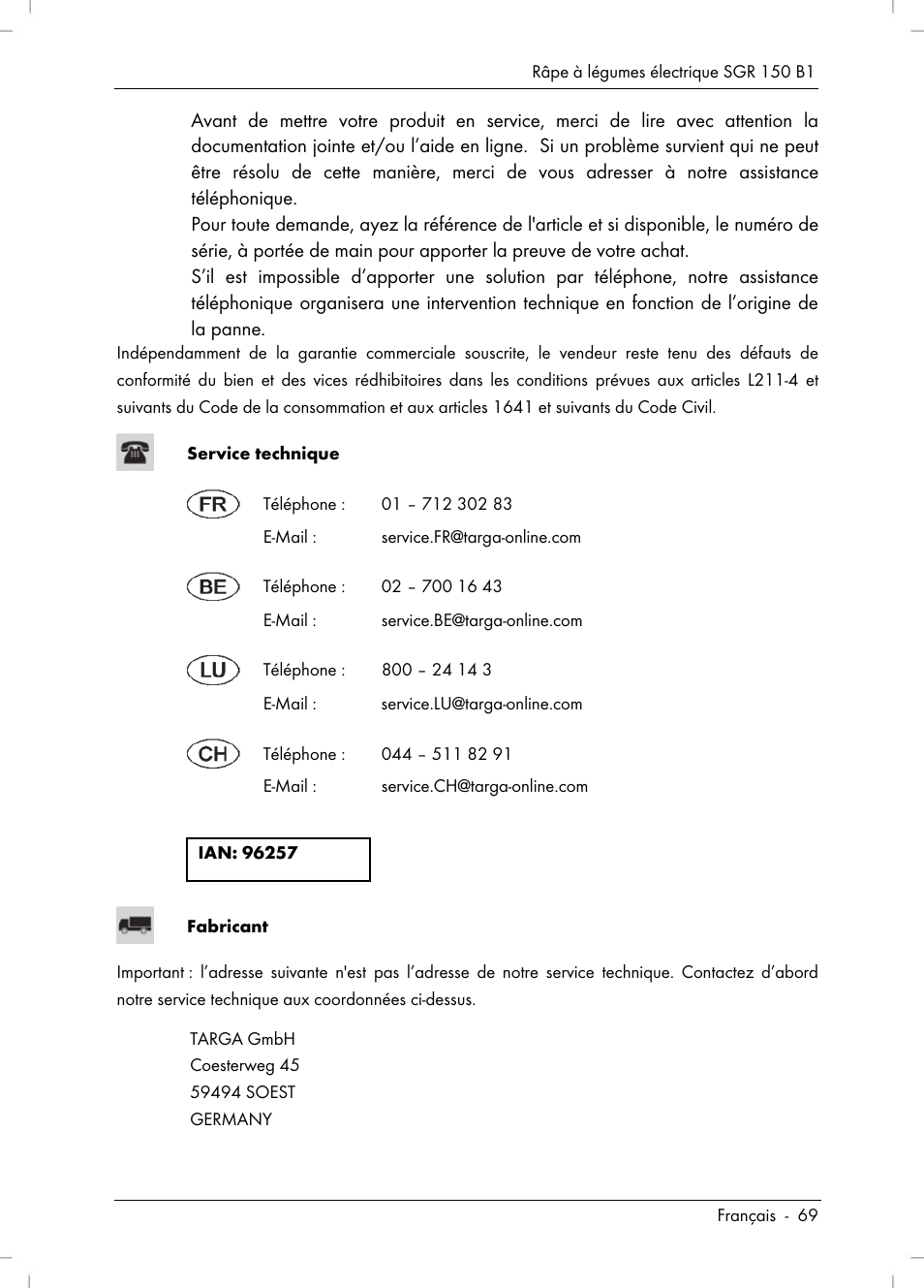 Silvercrest SGR 150 B1 User Manual | Page 71 / 106