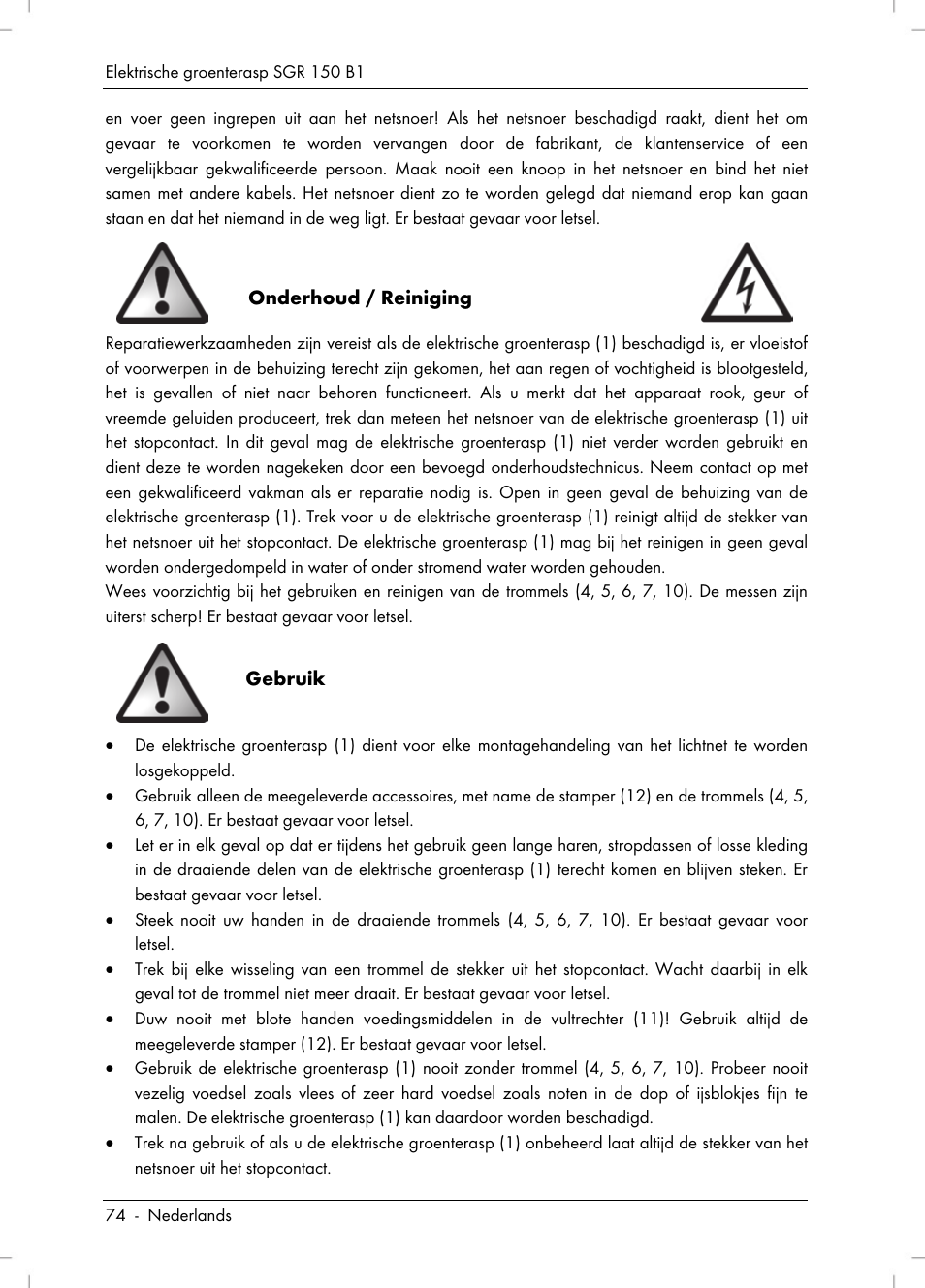 Silvercrest SGR 150 B1 User Manual | Page 76 / 106