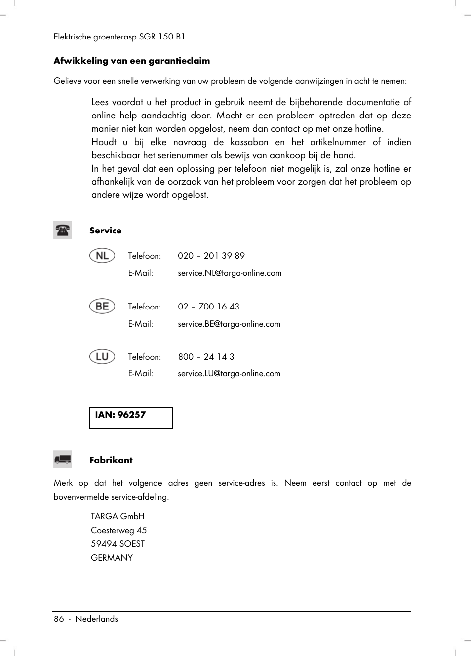 Silvercrest SGR 150 B1 User Manual | Page 88 / 106