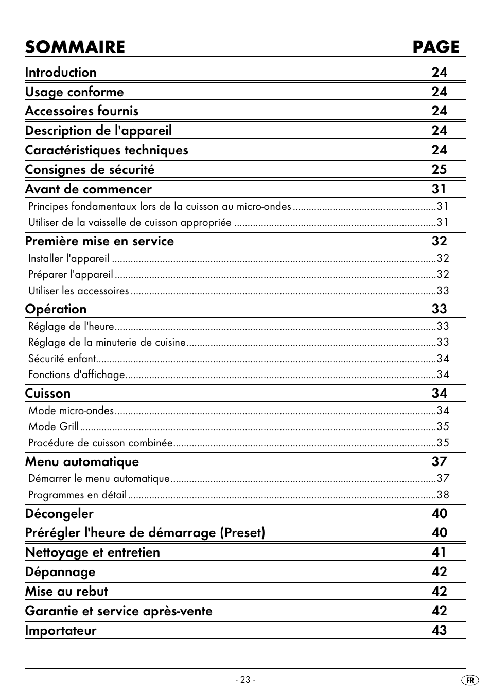 Sommaire page | Silvercrest SMW 800 B2 User Manual | Page 26 / 91