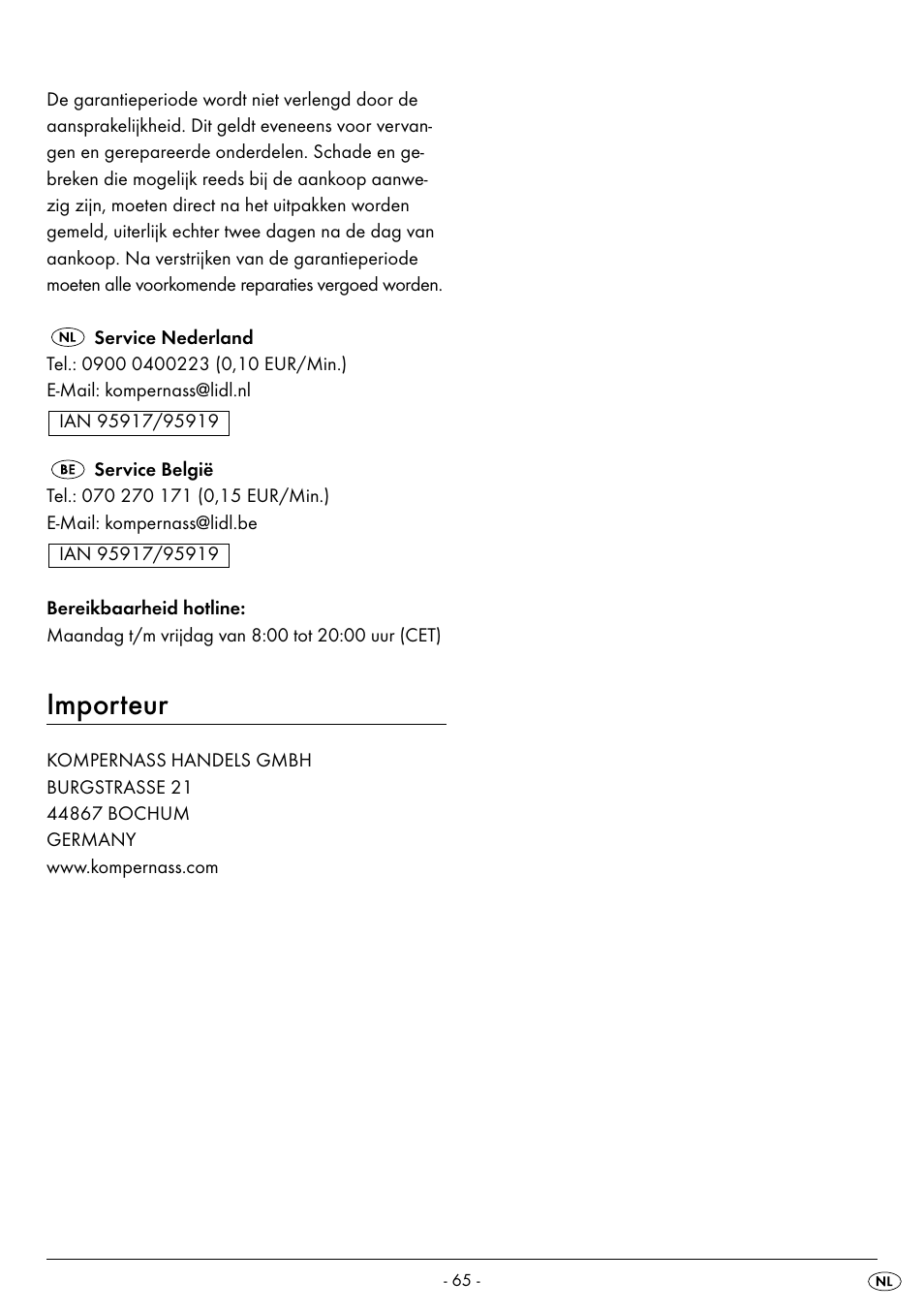 Importeur | Silvercrest SMW 800 B2 User Manual | Page 68 / 91