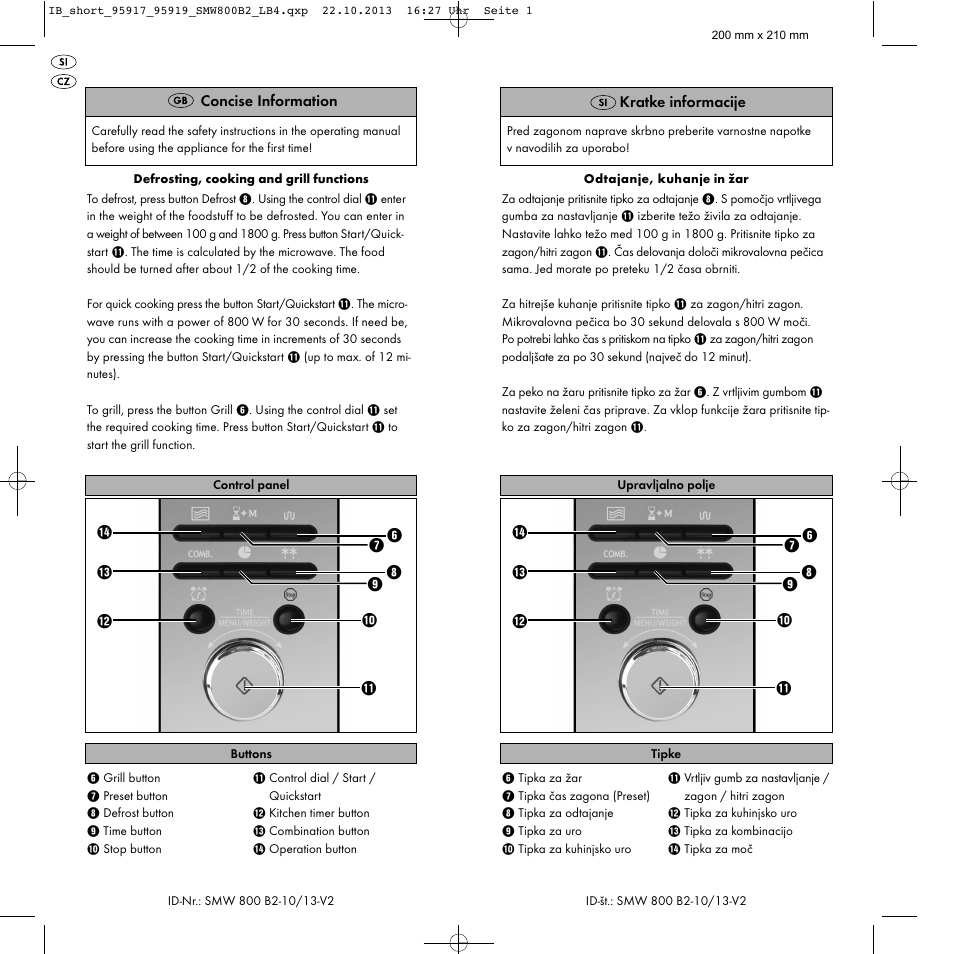 Silvercrest SMW 800 B2 short User Manual | 2 pages